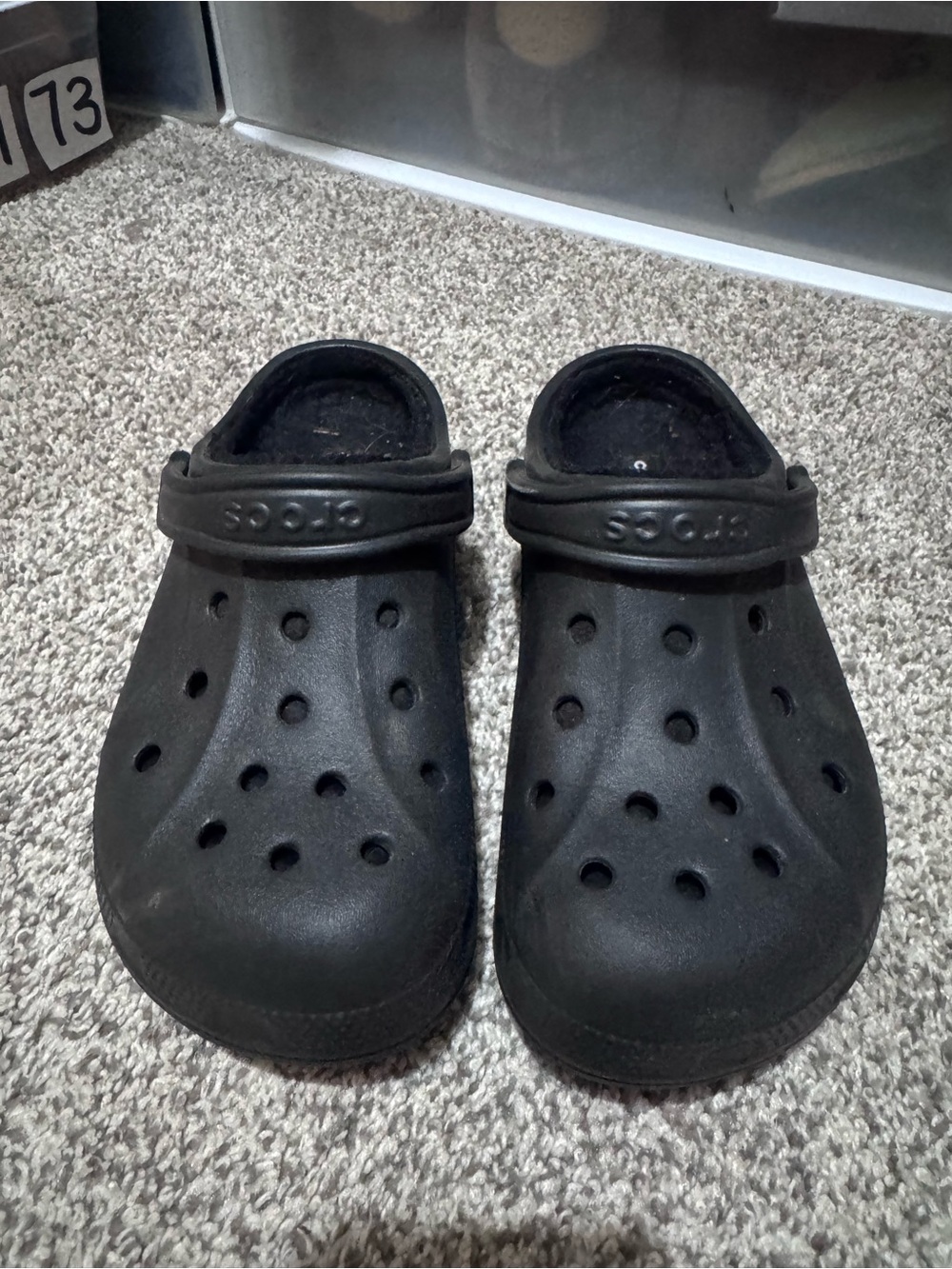 CROCS Kids Black Classic Clog Slip-On Sandals
